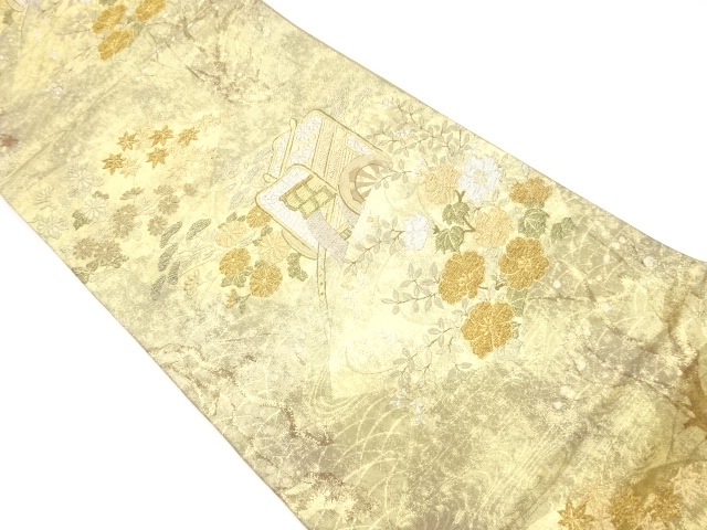 JAPANESE KIMONO / VINTAGE FUKURO OBI / SILK / WOVEN CARRIAGE